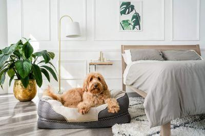 Orthopedic Dog Bed with Padded Rim Cushion and Nonslip Bottom