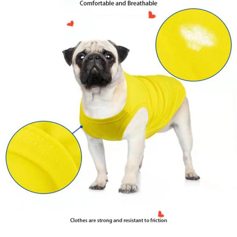 Summer Pet T Shirt Pure Color Dog Shirt Cool Breathable Dog T Shirt