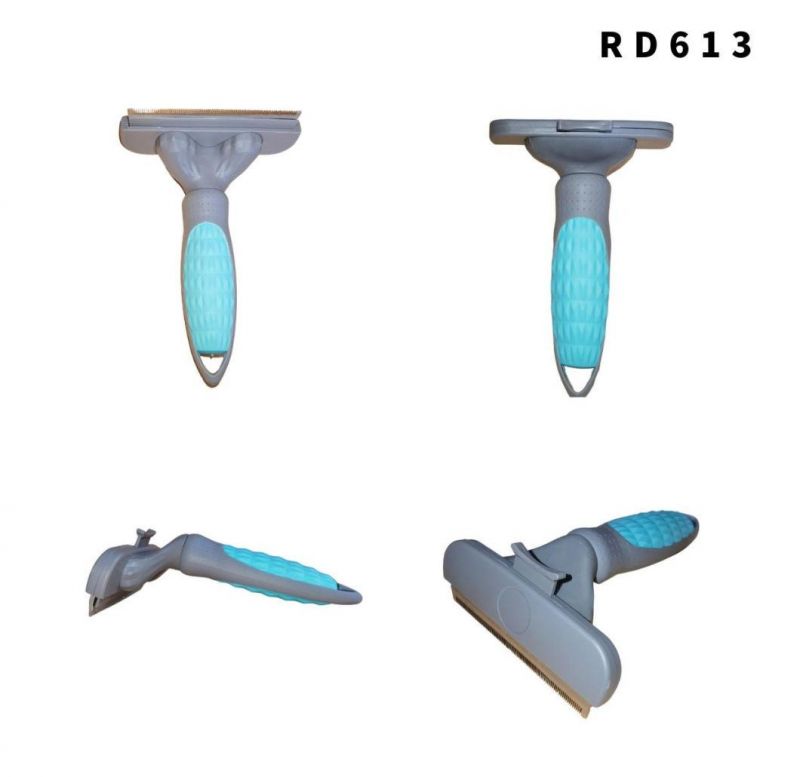 Petto Convenient Self Cleaning Automatically Dog Cat Slicker Brush Remove Dog Hairs Pet Grooming Brush Blue-L