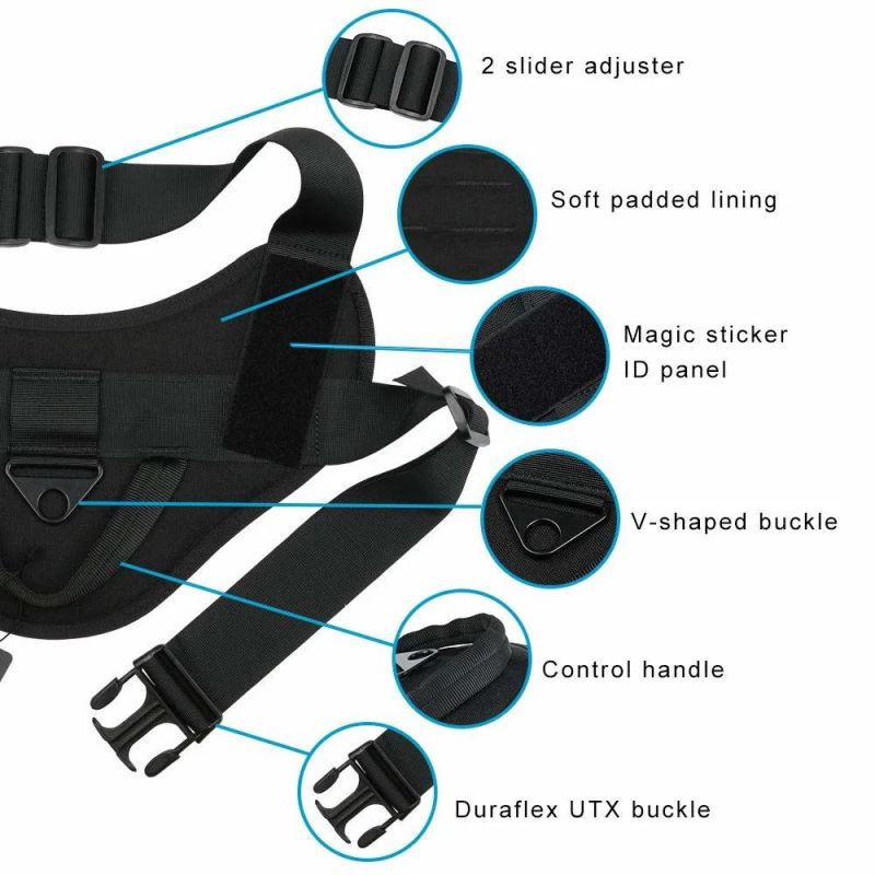 Training Military Patrol K9 Dog Vest Durable Nylon Tactical Dog Harness with Grab Handle