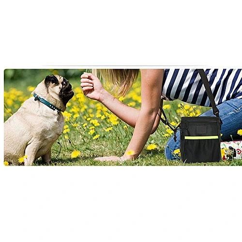 Dog Treat Bag Built-in Poo Waste Bags Dispenser, Training Walking Pouch with Clip Waist Belt