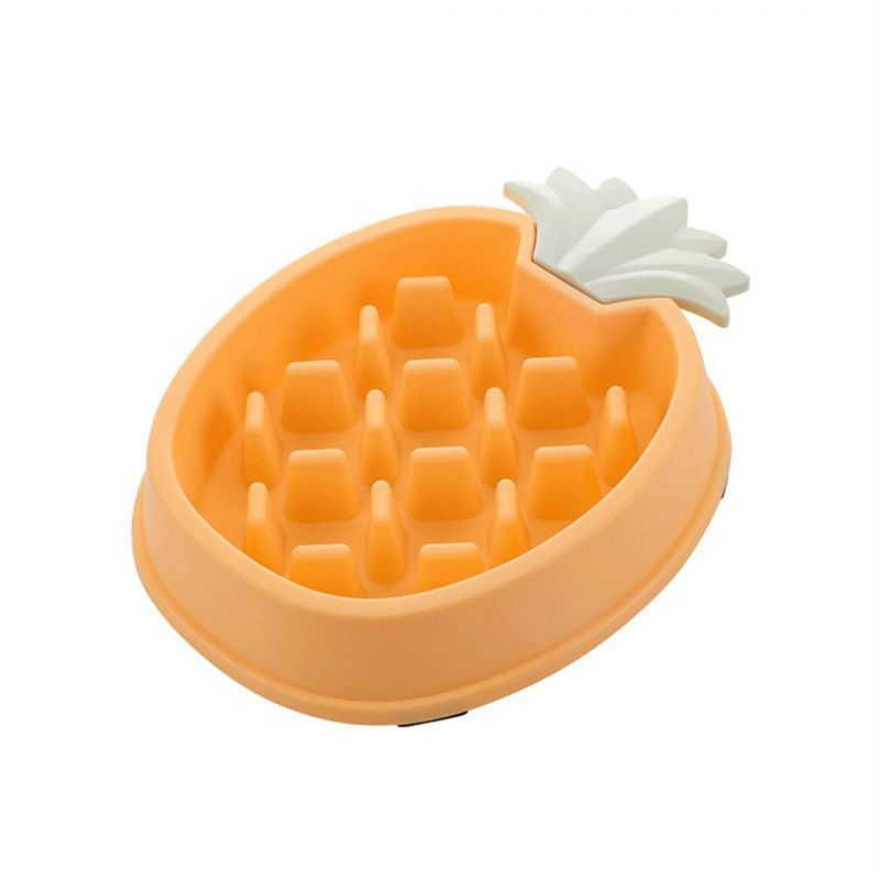 Pet Dog Slow Food Bowl Fat Non-Slip Multiple Colors Shapes