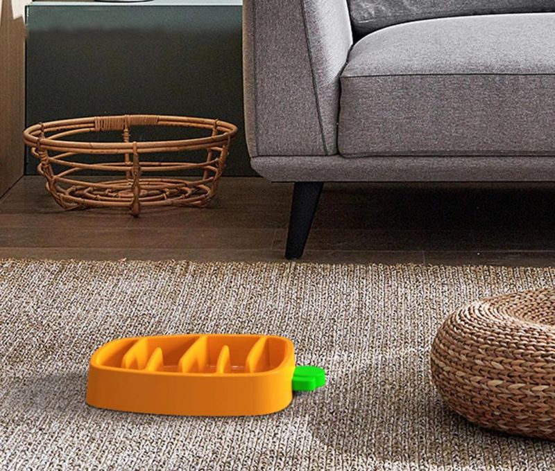 New Design! Carrot Shape Dog Food Bowl, Dog Slow Feeder Bowl