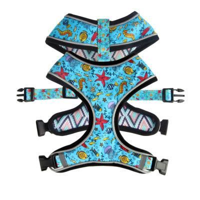 OEM Accept Adjustable Dog Collar Leash and Reversible Harness Set with Dog Bowtiea