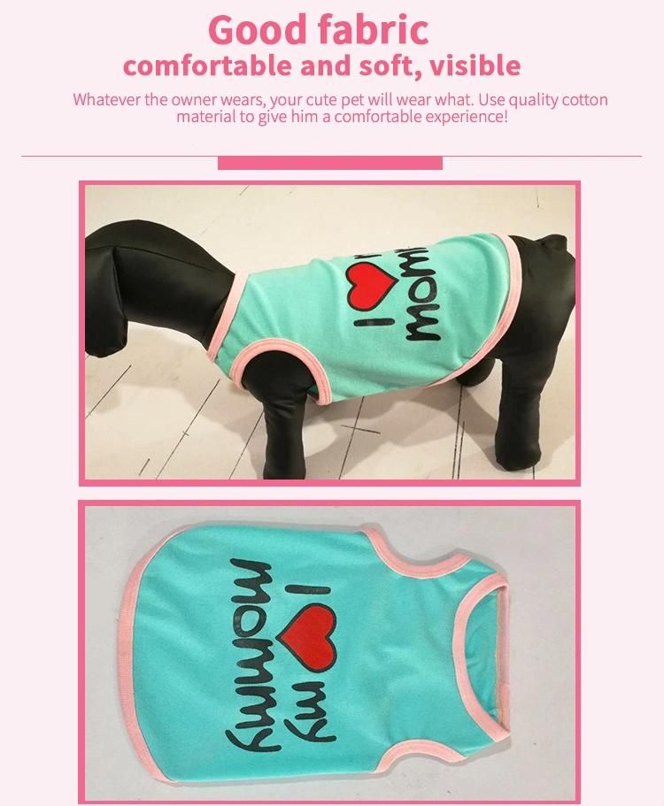 Wholesale Spring Summer Dog Clothing Pure Cotton Pet Dog Cats Vest for Large Medium and Small Dogs Clothes