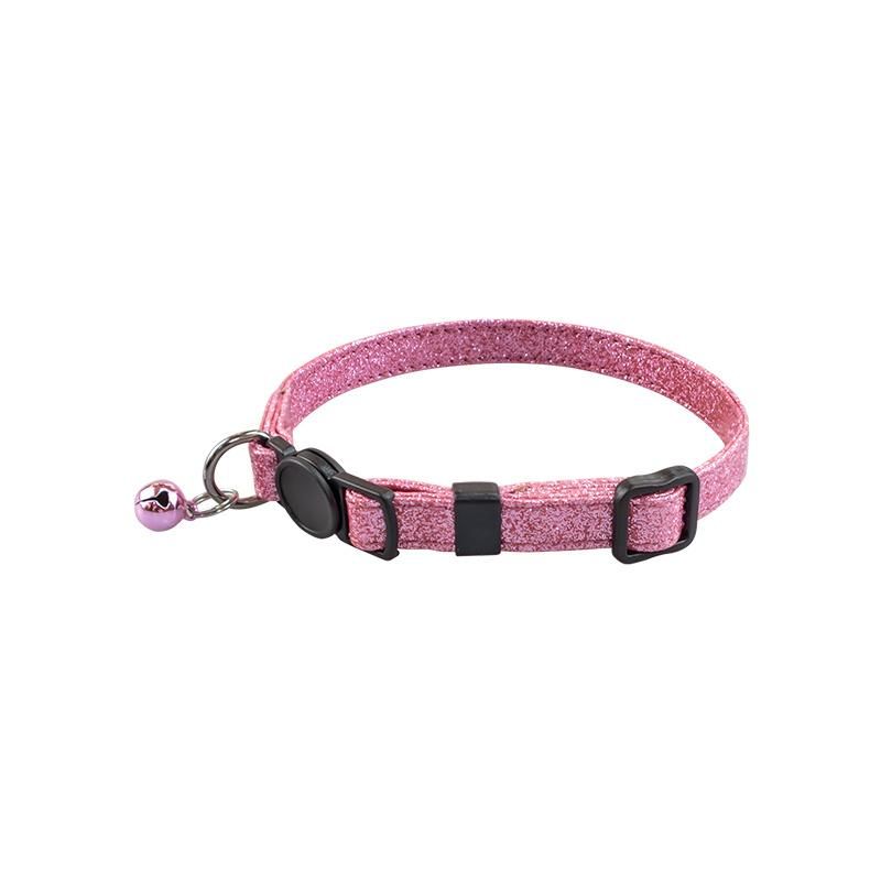 Multi Colors Pet Small Animal Quick Release Adjustable PU Cat Collar with Bell