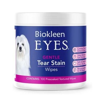 Biokleen Biodegradable Compostable Flushable Eco Wipes Pets Eyes Gentle Tear Stain Wipes for Dogs and Cats