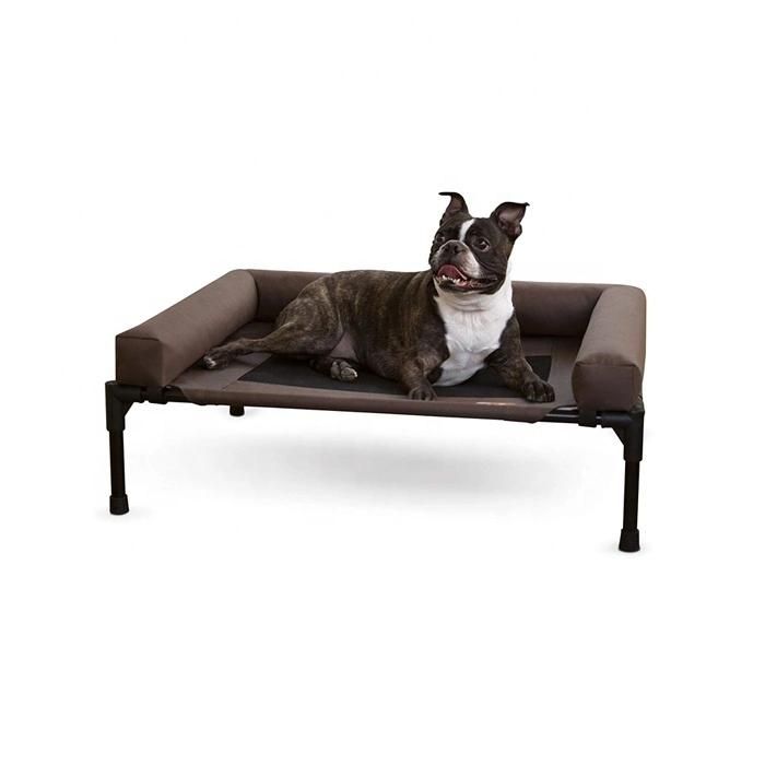 Bolster Dog Elevated Cot Bed Durable Pet Oxford Raised Dog Bed Cot with Pillow