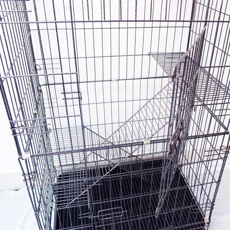 Folding Metal Pet Playing Living House Carrier Cat Cage with Caster Wheels