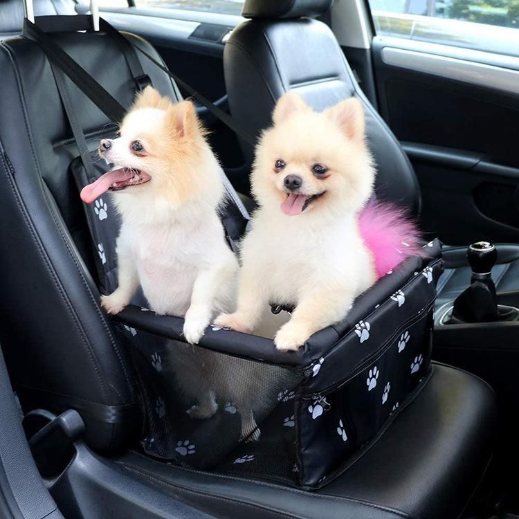 Paw Print Dog Car Seat Prevents Distracted Driving Oxford PVC Pet Car Nest Breathable Portable Car Seat