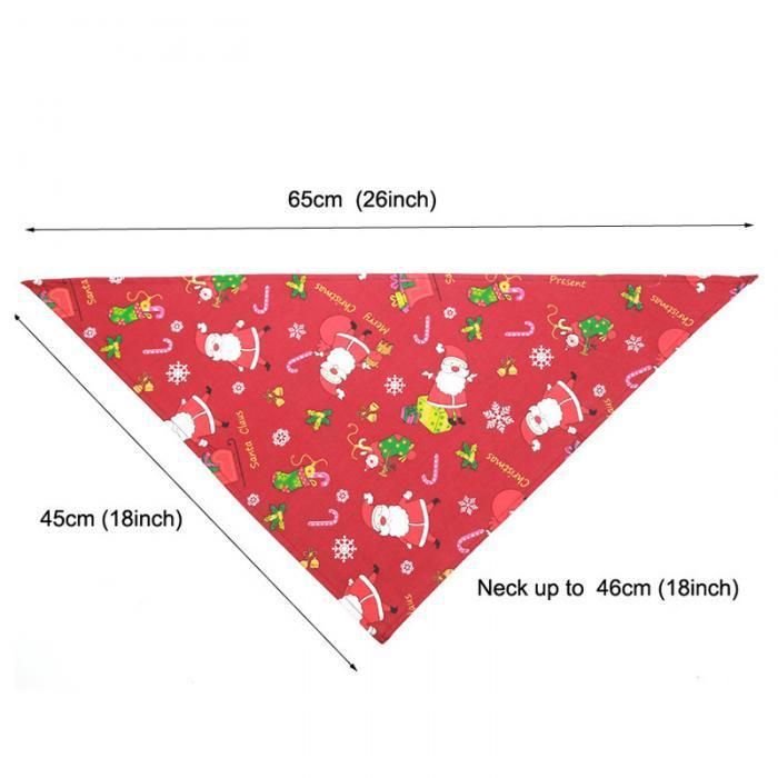 Christmas Pet Scarf Bandana Dog Collar Santa Pattern Pet Accessories