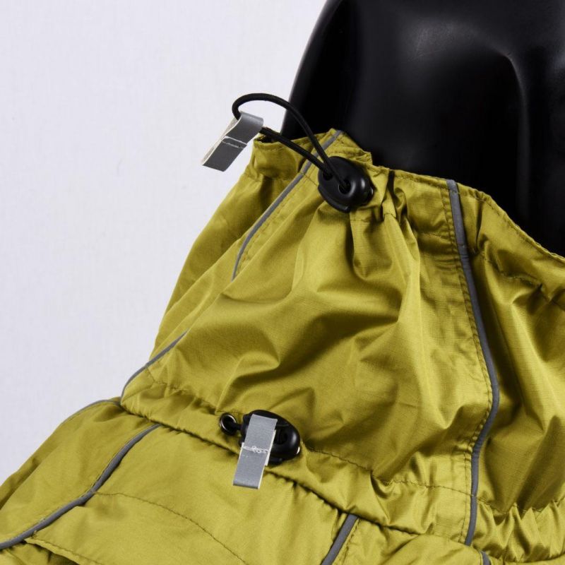 Dog Jacket, Raincoat Material: Waterproof Jacquard Polyester; Lining: Polyester (no sticking-fur)