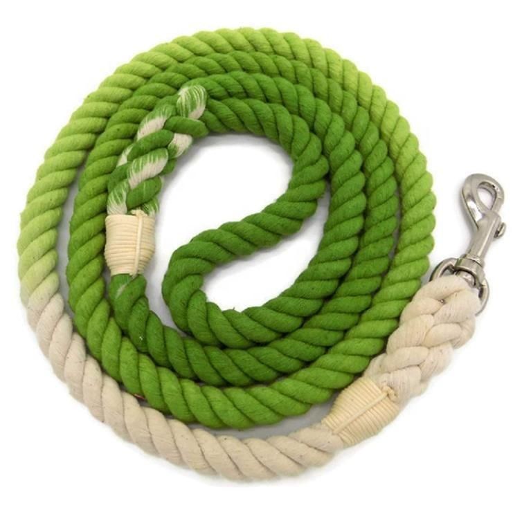 Custom Colorful Cotton 100% Rope Dog Leash Rainbow Lead