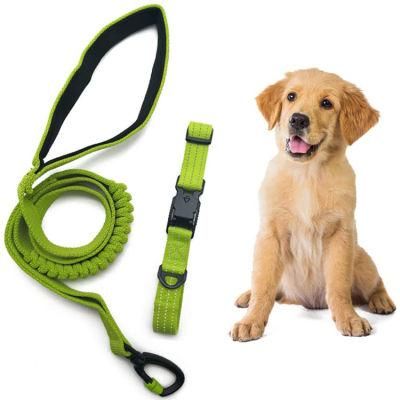 New Arrival Elastic Rope Lead Dog Reflective Leash with Safety Lockable Hook Pet Collar with Quick Side Release Magnetic Buckle Design