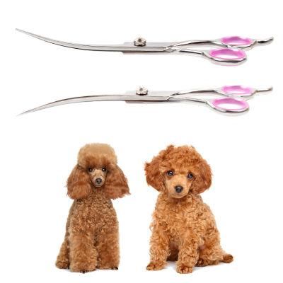 Pet Cat Dog Hair Cleaning Stainless Steel Curved Scissors