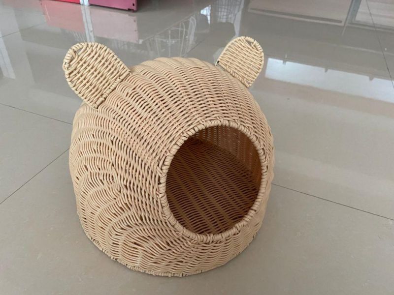 Rattan Furniture Pet House Animal Dog Bed with Cushion