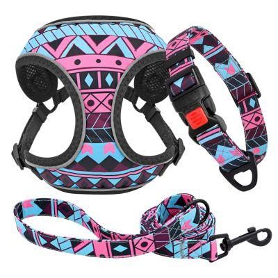 Soft Mesh Dog Harness Ajustable Custom Logo Pattern Pet Supplies Designer