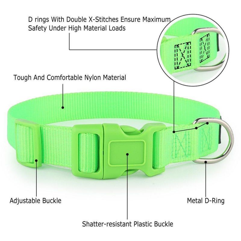 Adjustable Blank Plain Nylon Pet Dog Collars