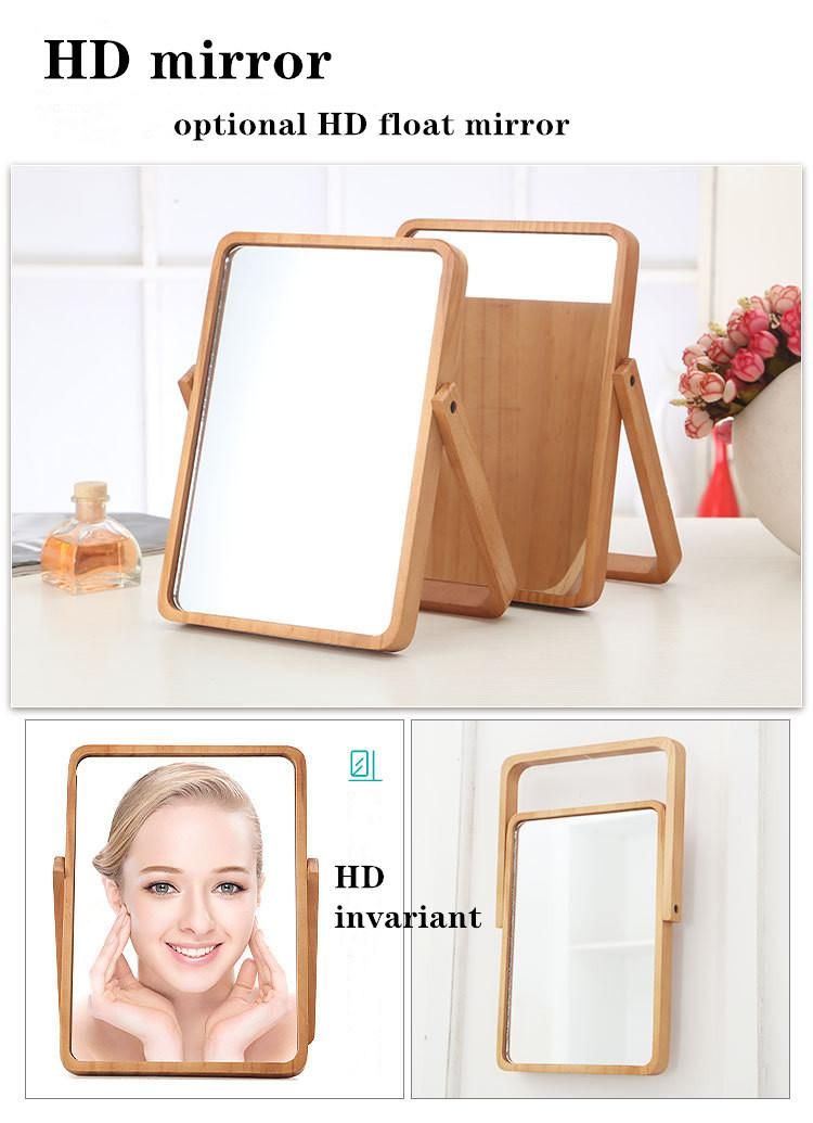 Pine Desktop Makeup Mirror Spot Dormitory Beauty Desktop Dressing Mirror HD Amaw-0027