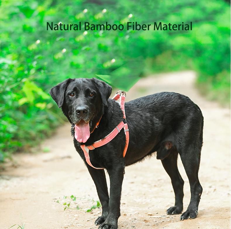 Bamboo Fiber Prevent Allergy Adjustable Classic Dog Harness Dog Leash Pet Collar for Dog