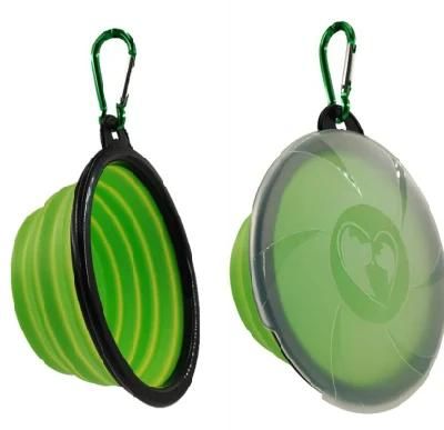 OEM ODM Colorful Single Ear Foldable Travel Collapsible Silicone Pet Bowl