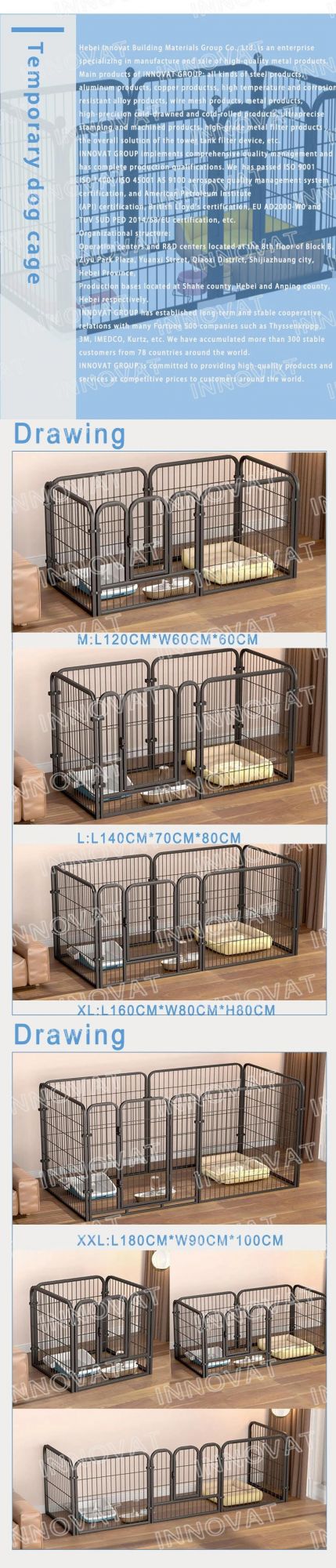 Animal Enclosure Enclosure Animal Pet Enclosure Small Animal Playpen Rabbit Hutch Animal Enclosure Metal Animal Cage Enclosure Pet Playpen with Ramp Ladders