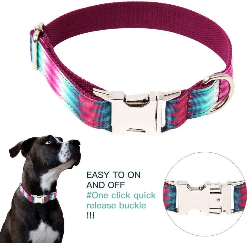 Unique Style Flower Print Adjustable Soft Dog Western Collars