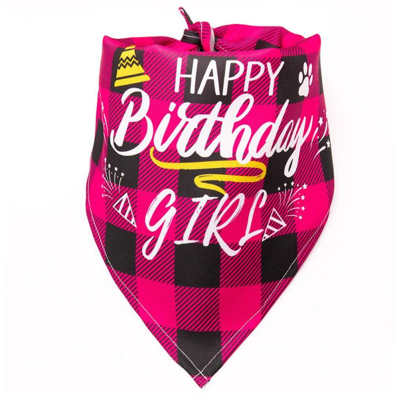 Pet Birthday Celebrate Scarf Washable Cotton Saliva Towel