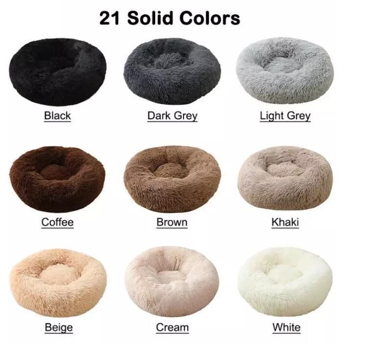 Fur Fluffy Donut Cheap Large Comfy Calming Dog Bed Luxury Washable Plush Pet Bed