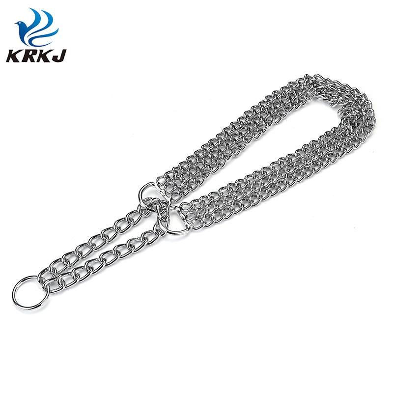 Waterproof Durable Adjustable Big Dog Heavy Triple Row Chains Martingale Choke Collar