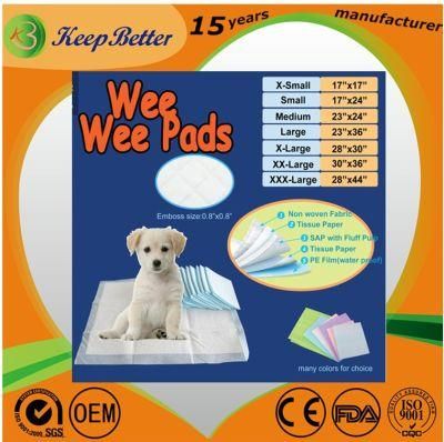 Various Sizes Customized Production Disposable Pet Dog Puppy Training Wee Wee Pads