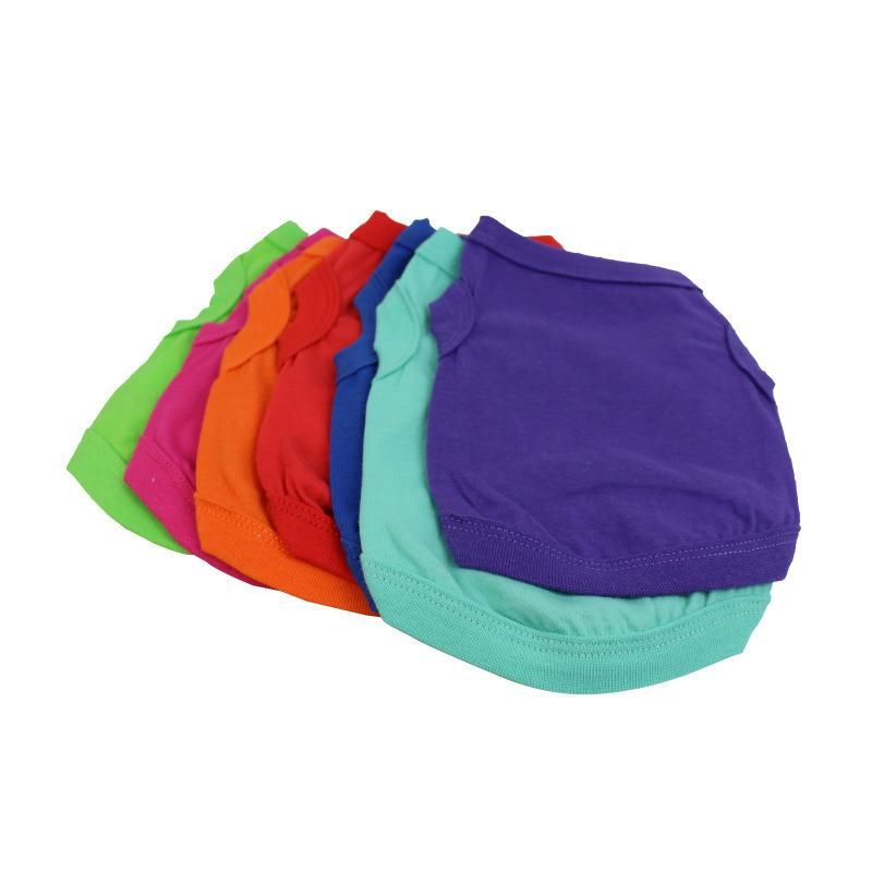 Wholesale Summer Cheap Cotton Plain Color Pet Dog Clothes Blank Dog T Shirt for Large Medium Small Dog Clothes
