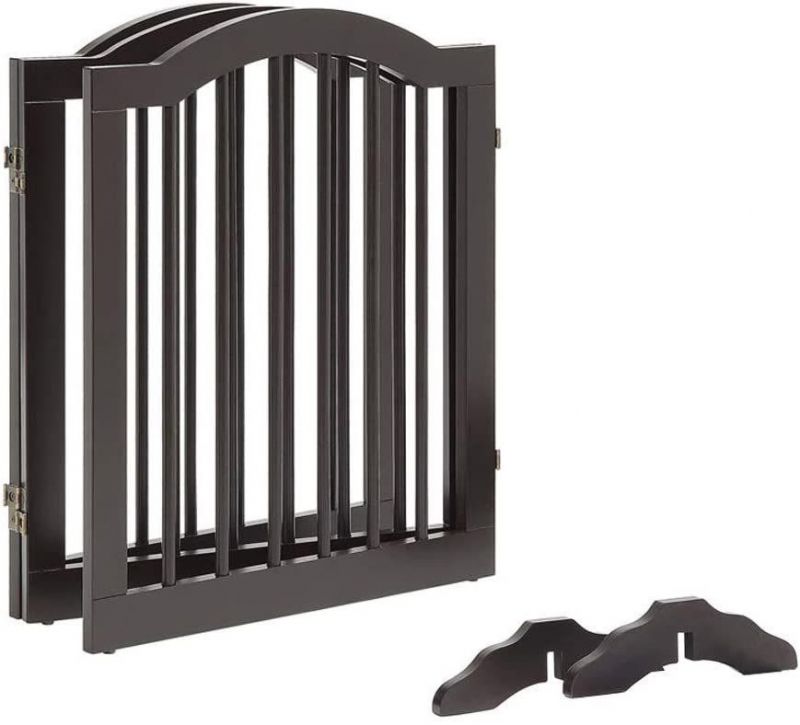 Freestanding Pet Gate Foldable Dog Gate Stairs Pet Gate Panels Decorative with Support Feet