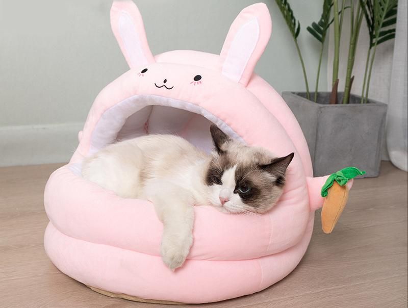Animal Rabbit Bear Shape Pet Bed Cat House Warmer Soft Pet Bed Sleeping Bag for Dog Cat