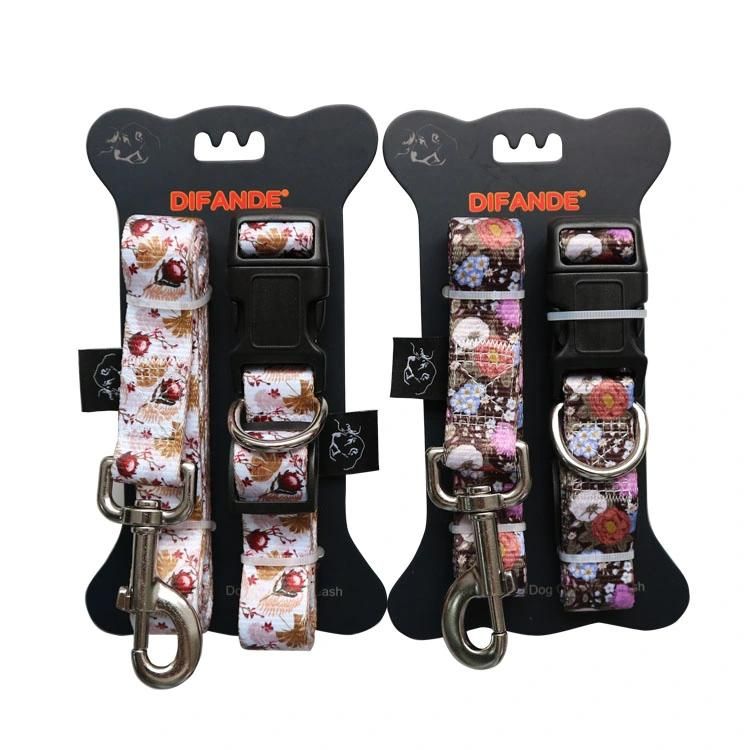 Wholesale Soft New Designer Luxury Waterproof Polyester Custom Dog Collar and Leash Set