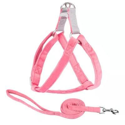 Pet Harness with Pet Leash Set Soft Velvet Webbing Dog Harness