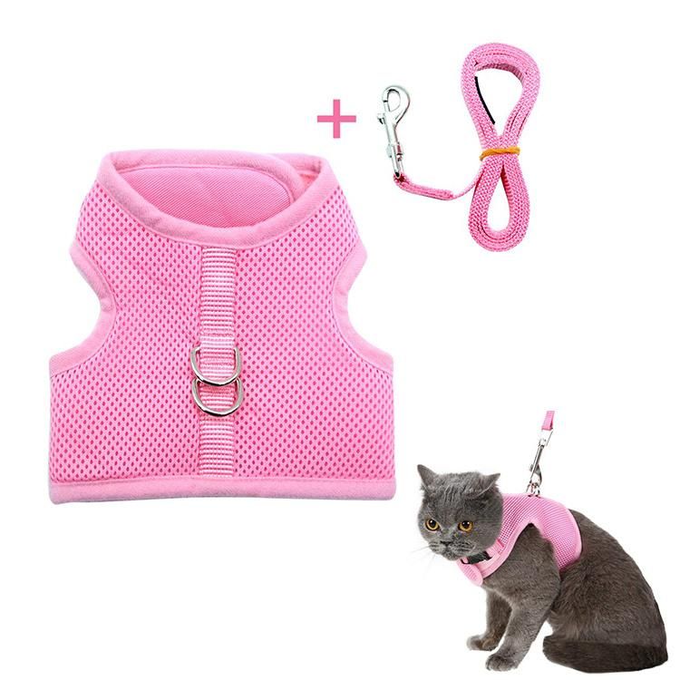 Breathable Mesh No Pull Adjustable Escape Proof Cute Small Cat Dog Harness and Leash