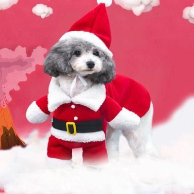 New Pet Dog Christmas Santa Claus Style Transformed Coat Cat Dog Clothing