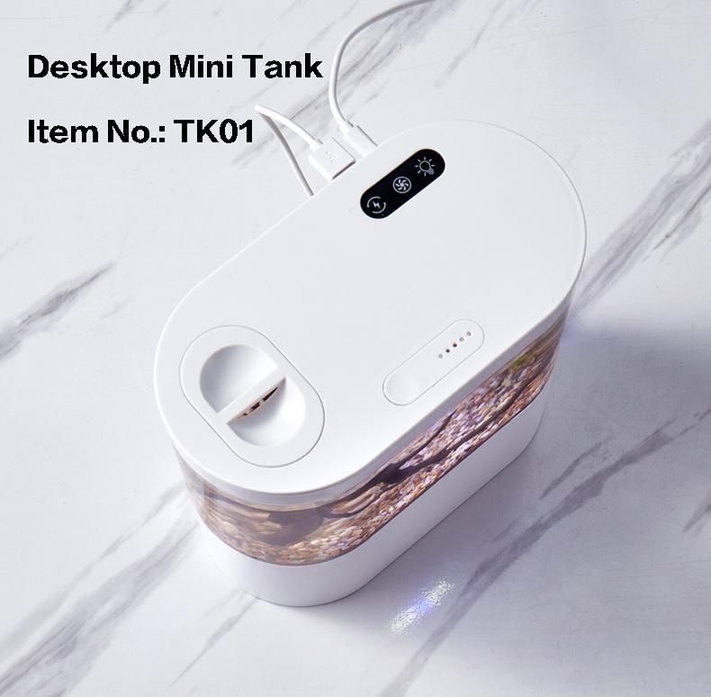 1-Gallon Mini Desktop Aquarium Kit Safe Acrylic White