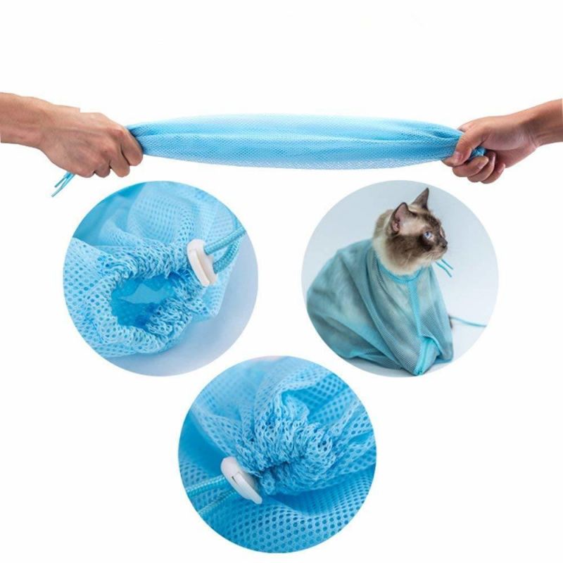 Adjustable Multifunctional Cat Washing Bag Shower Mesh Bags for Pet Shower Pet Bath