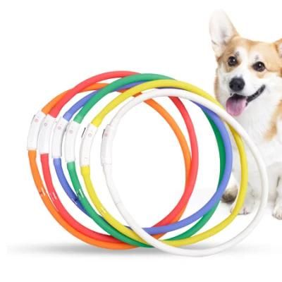 Glowing Multicolor Waterproof Light Pet Cat Perro USB Rechargeable LED Dog Collar for Night Safety