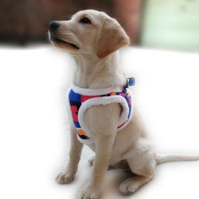 Winter New Plush Pet Dog Harness and Leash, Warm Harness, Cute and Colorful