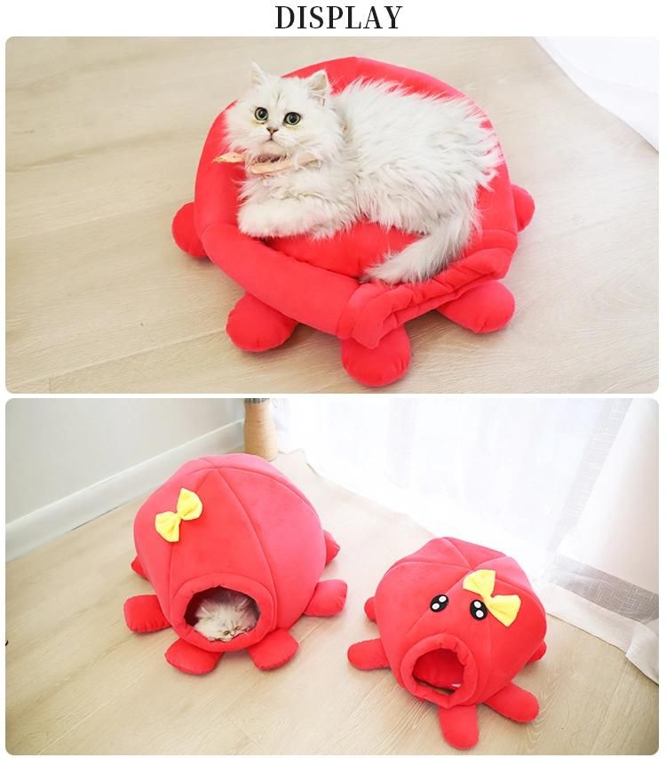 Octopus Shape Pet Supplies Warm Cat Litter Animal Shape Semi-Enclosed Cat House Small Dog Kennel Bed