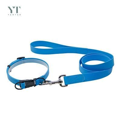 Adjustable Personalized Plastic Soft PVC Waterproof Neck Dog Collar and Leash Set
