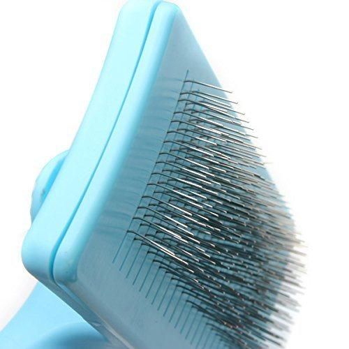 Slicker Brush for Dogs & Cats Professional Self Cleaning Pet Comb for Shedding Medium, Long Hair, Thick and Fluffy Coats