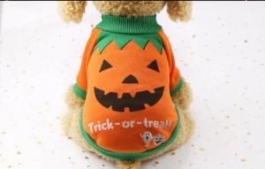 Spring and Autumn Dog Puppy Clothes Halloween Pumpkin Orange Pet Produce