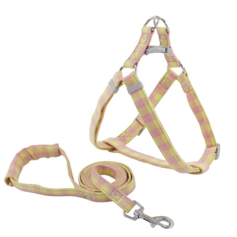 Soft Cotton Webbing Pet Harness with Pet Leash Set