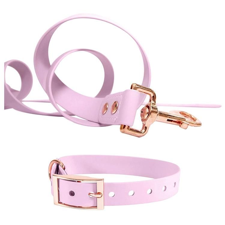 Soft PVC Coated Nylon Dog Collar Leash Set Comfortable Dog Leash Handle Water Resistant Dog Collar