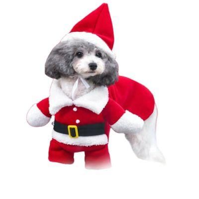 Christmas Dog Clothes Santa Dog Standing Outfit Party Cosplay Pet Dress