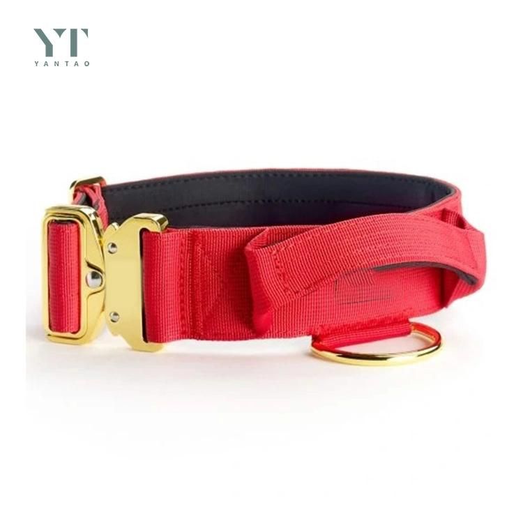Custom Luxury Personalized Tactical Heavy Duty Nylon Dog Collar Durable Pet Collar